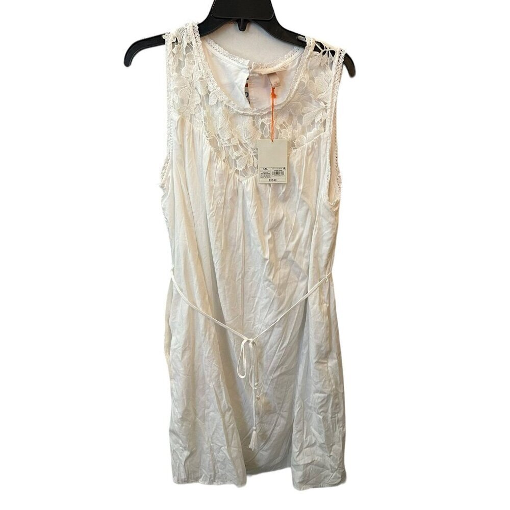 Women's Wide Strap Sleeveless A-Line Dress  Knox Rose White  XXL